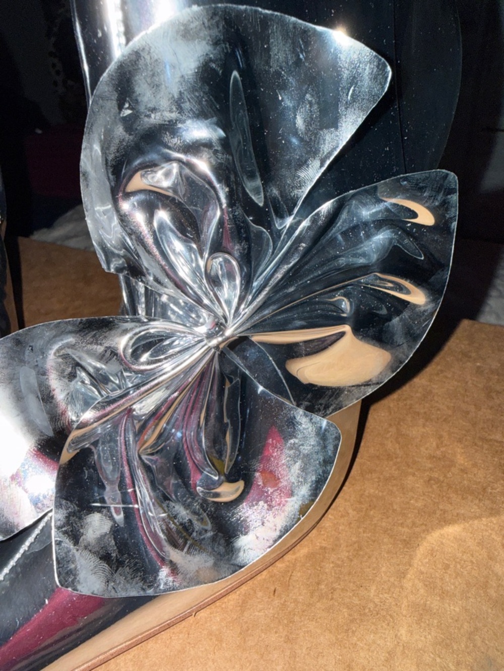 Sam Edelman Silver Pointed-Toe Ankle Boots with Floral Accent - Picture 3 of 10